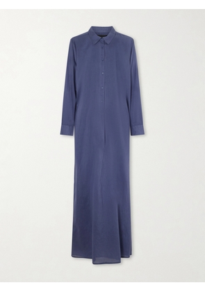 Nili Lotan - Mina Cotton-voile Midi Dress - Blue - x small,small,medium,large,x large