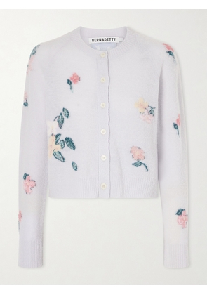BERNADETTE - Clemence Wool-blend Floral-patterned Cardigan - Blue - x small,small,medium,large,x large