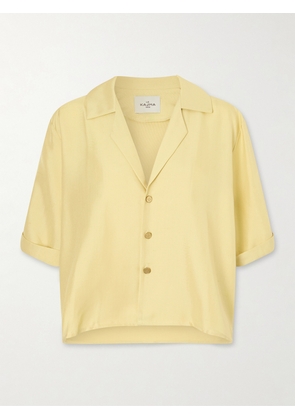 Le Kasha - Abnus Cropped Silk Shirt - Yellow - One size