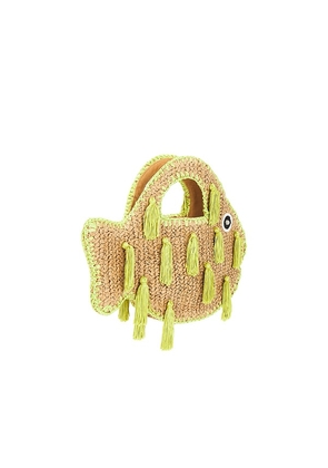 SIMONMILLER Tassel Fish Bag in Yellow,Neutral.