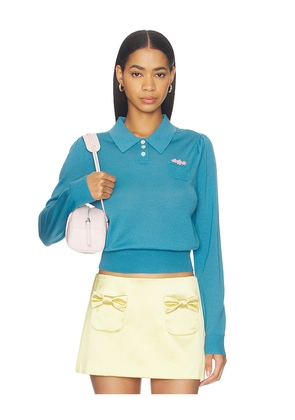 Sandy Liang Akir Sweater in Blue. Size XS. Also in S, M, L.