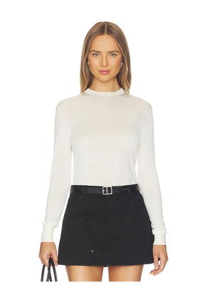 RENGGLI Crewneck Sweater in White. Size XXS. Also in XS, S, M, L.