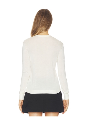 RENGGLI Crewneck Sweater in White. Size XXS. Also in XS, S, M, L.