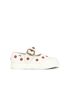 Vans Toddler Mary Jane in Cream,Red. Size 7. Also in 7.5, 8, 8.5, 9, 9.5, 10.