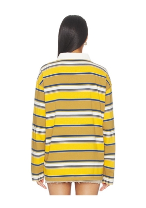 SSAINT Cruz Rugby Polo Shirt in Mustard,Blue. Size S/M. Also in L/XL.