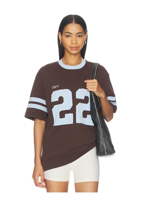 SSAINT Expresso 22 Tee in Brown,Blue. Size XS. Also in S, M, L.