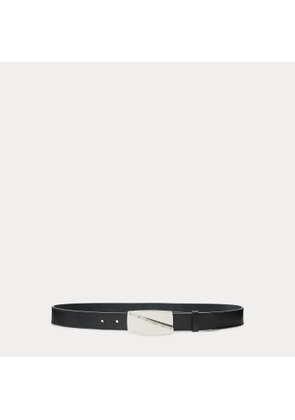 Abstract-Plaque-Buckle Leather Belt