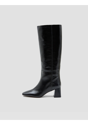 Heeled Knee High Patent Leather Boots - 39
