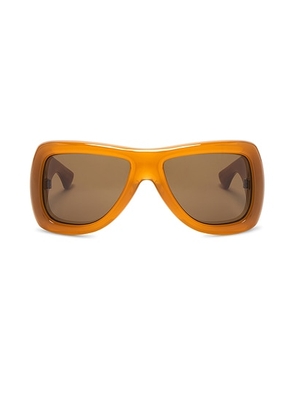 Saint Laurent Howl Oversize Sunglasses in Honey - Brown. Size all.