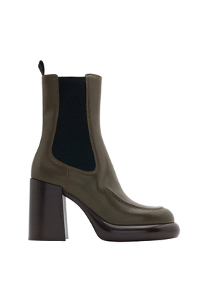 Burberry Womens Leather Wedge Chelsea Boots