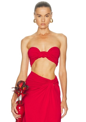Sid Neigum Braid Bandeau Top in Red - Red. Size XS (also in M, L).
