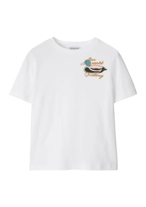 Burberry Kids Cedar Duck Print Cotton T-Shirt