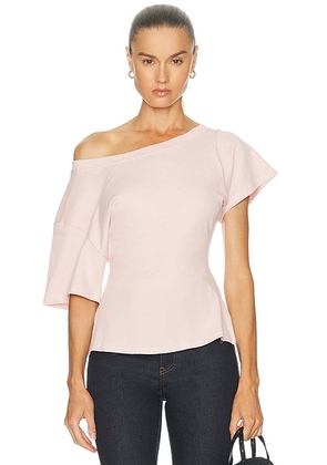 EB Denim Elena Off The Shoulder Top in Soft Pink - Pink. Size XS (also in M, S).
