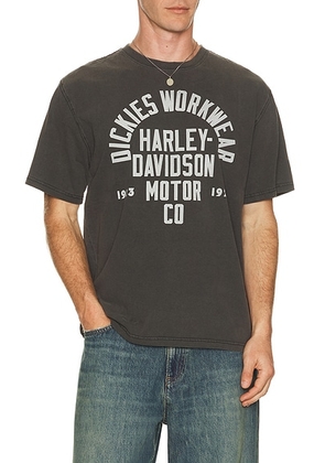 Dickies x Harley Davidson Short Sleeve Tee in Black - Charcoal. Size S (also in M, L, XL/1X, XXL/2X).