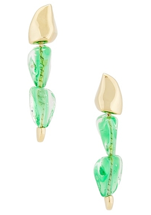 Bottega Veneta Drop Earrings in Grass Green - Mint. Size all.