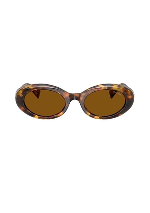 Miu Miu Oval Sunglasses in Brown & Havana - Brown,Black. Size all.