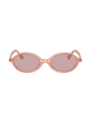 Miu Miu Oval Sunglasses in Pink - Pink. Size all.