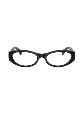 Miu Miu Oval Optical Glasses in Black - Black. Size all.