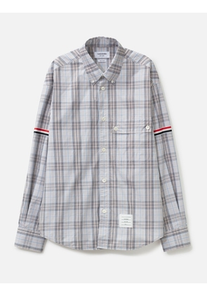 Plaid Check Poplin Armband Oversized Shirt