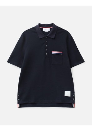 Textured Cotton Linen Rwb Embroidery Polo