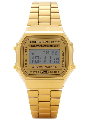 Casio Vintage A168 Series Watch in Metallic Gold.