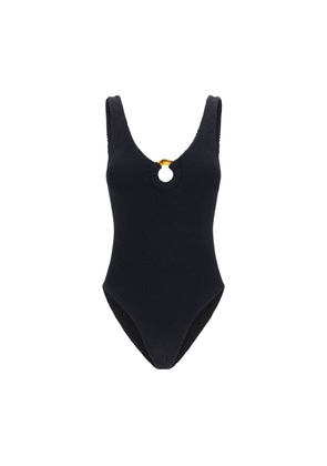 Hunza G Black Polyamide One-Piece Swimsuit - One Size