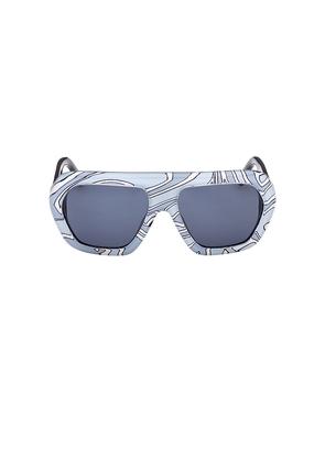 Emilio Pucci Geometric Sunglasses in Baby Blue.
