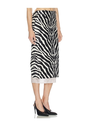 THE ATTICO Low Rise Midi Skirt in Black,White. Size 38. Also in 42.