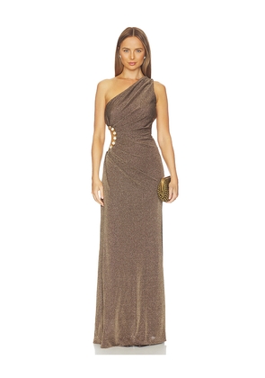 AZULU Rousseau Dress in Brown. Size XXS. Also in XS, S, M, L, XL.