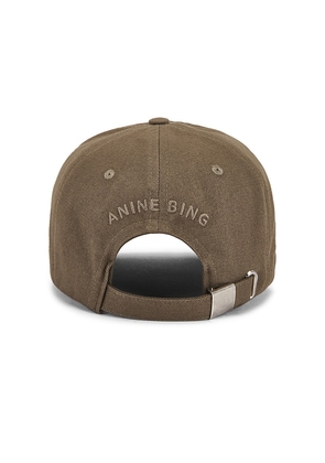 ANINE BING Jeremy Baseball Cap in Sage.