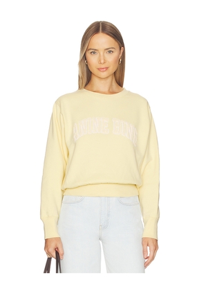 ANINE BING Harry Shrunken Sweatshirt in Yellow. Size XS. Also in L, M, S.
