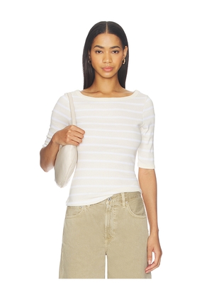 Citizens of Humanity Boatneck Slim Tee in Cream. Size XS. Also in L, M, S, XL.