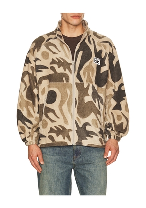 By Parra Just Like Heaven Fleece Jacket in Brown. Size S. Also in M, L, XXL/2X.