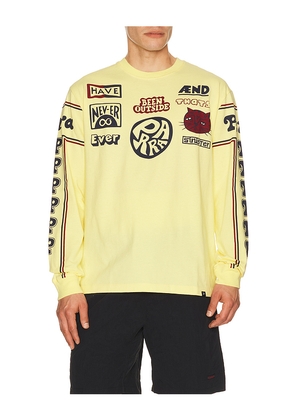 By Parra Never Sinister Long Sleeve T-Shirt in Yellow. Size S. Also in M, L, XL/1X, XXL/2X.