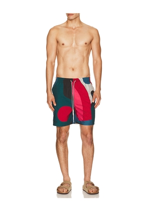 By Parra Ball To The Face Swim Shorts in Green,Blue. Size S. Also in M, XL/1X, XXL/2X.