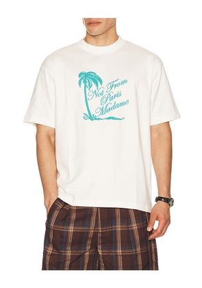 DrÃ´le De Monsieur T-Shirt Slogan Palmiers in White. Size S. Also in M, L, XL/1X, XXL/2X.