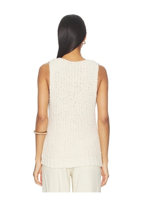 BALMAIN Cotton Blend Knit Top in Neutral. Size S. Also in M, L.