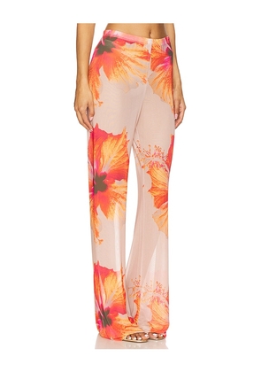Good American Gauze Mesh Wide Leg Pant in Orange,Neutral. Size M. Also in L.