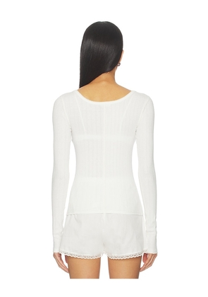 Free People End Game Pointelle Long Sleeve in White. Size M. Also in XL.