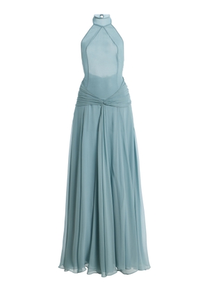 The New Arrivals Ilkyaz Ozel Halo Sheer Silk Gown - Moda Operandi