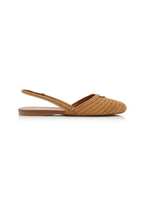 Prada Raffia Slingback Ballet Flats - Moda Operandi