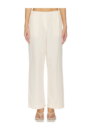 FAITHFULL THE BRAND Paloma Pant in Yellow,White. Size S. Also in XS, M, L, XL.