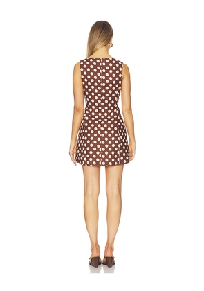 FAITHFULL Lydie Mini Dress in Chocolate. Size S. Also in XS, L, XL.