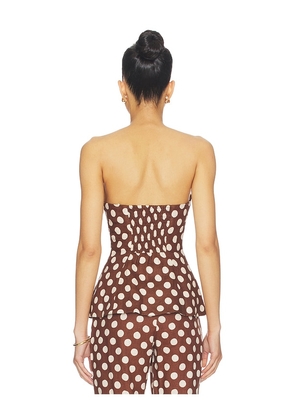 FAITHFULL Petro Top in Brown,Cream. Size S. Also in XS, M, L, XL.