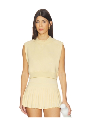 Gold Hinge Mock Neck Sleeveless Top in Yellow. Size S. Also in XS, M, L, XL.