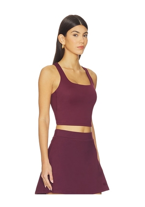 Gold Hinge Criss Cross Back Tank Top in Burgundy. Size S. Also in XS, M, L, XL.