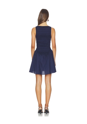 FAITHFULL Martina Mini Dress in Navy. Size S. Also in XS, M, L, XL.