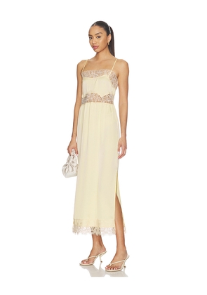 FAITHFULL THE BRAND Morris Midi Dress in Yellow. Size S. Also in XS, M, L, XL.