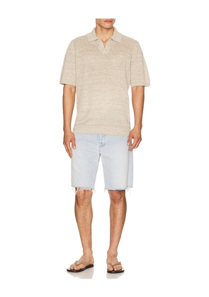 Faherty Short Sleeve Linen Sweater Polo in Brown. Size S. Also in L.