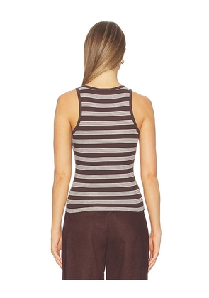 Ganni Soft Cotton Rib Tank Top in Brown. Size XS. Also in L, M, S, XL.
